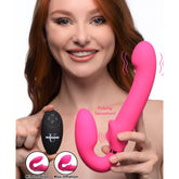 10X Ergo-Fit G-Pulse Inflatable & Vibrating Strapless Strap-On - Pink